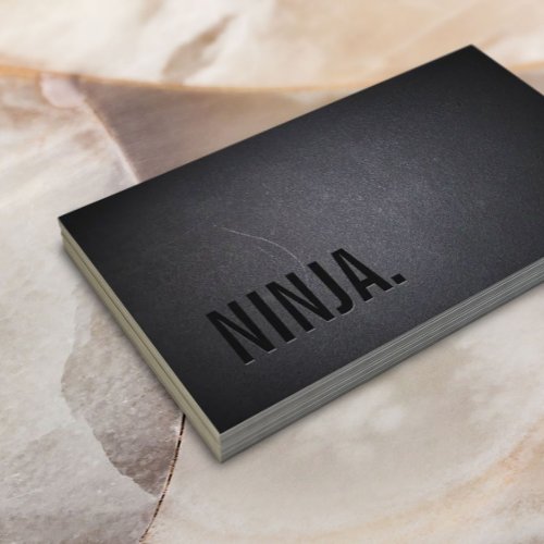 Ninja Minimalist Bold Text Professional Dark Business Card