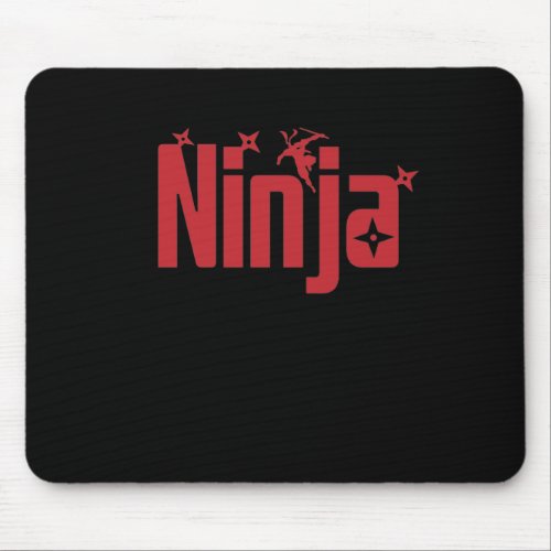 Ninja mit Wurfsternen Mouse Pad