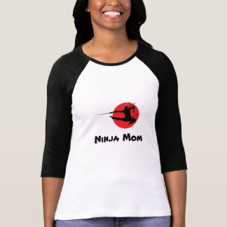 Ninja Mom Ladies Long Sleeve Baseball Tee