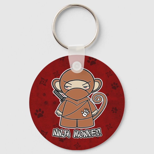 Ninja Monkey! In Red Keychain (Front)