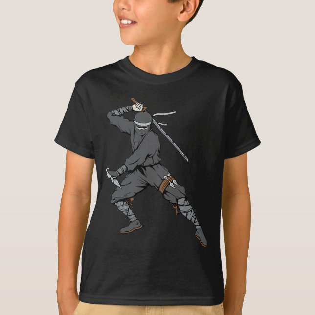 Ninja ~ Ninjas 2 Martial Arts Warrior Fantasy Art T-Shirt (Front)
