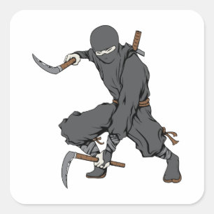 Ninja ~ Ninjas Martial Arts Warrior Fantasy Art Square Sticker