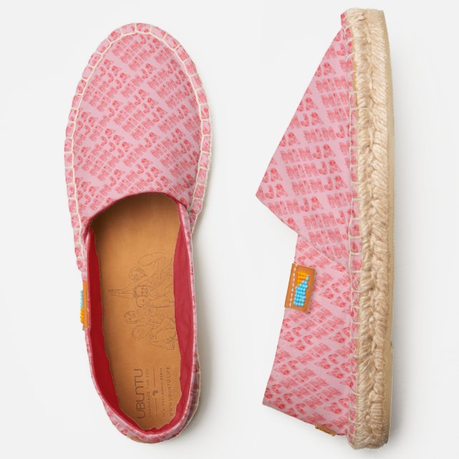 Ninja oriental classy text art pattern in red espadrilles (Side)