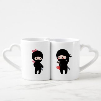 Ninja Pair, a Boy and a Girl Coffee Mug Set