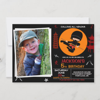 Ninja party birthday - Ninja Warrior birthday Invitation