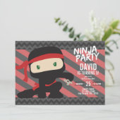 Ninja Party Boy Birthday Karate Invitation (Standing Front)