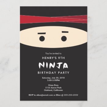 Ninja Party Invitation by Jolie_Jolie_Design at Zazzle
