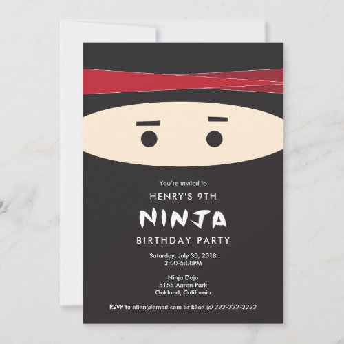 Ninja Party Invitation