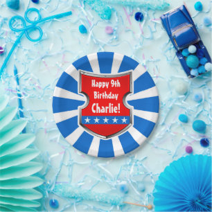 Ninja Patriotic Warrior Boys Kids Birthday Party Paper Plates