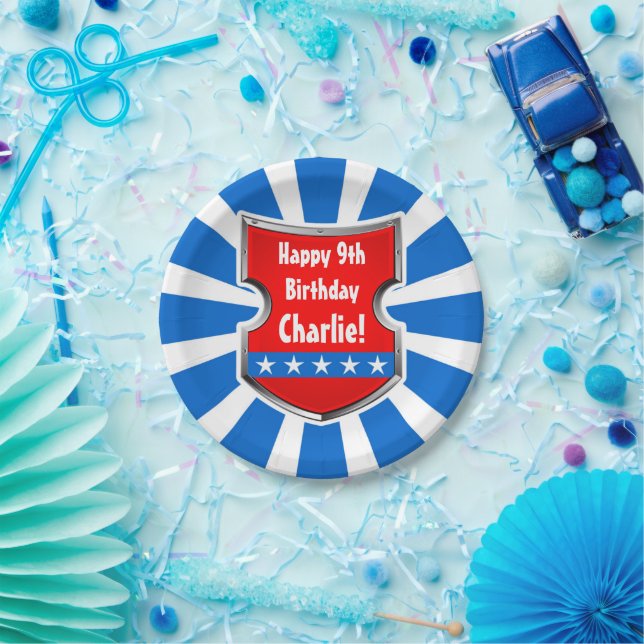 Ninja Patriotic Warrior Boys Kids Birthday Party Paper Plates (Party)