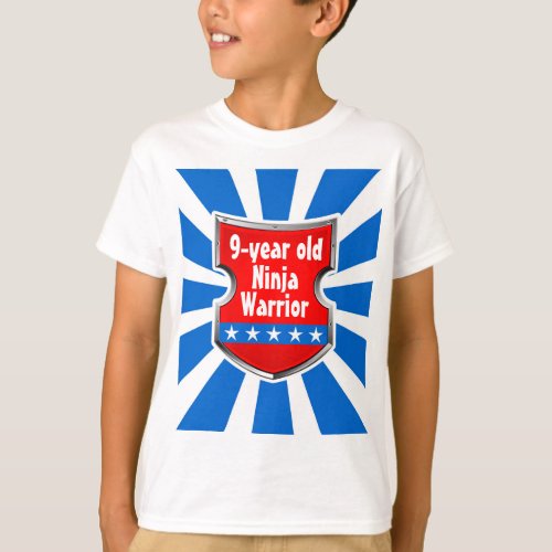 Ninja Patriotic Warrior Boys Kids Birthday Party T_Shirt