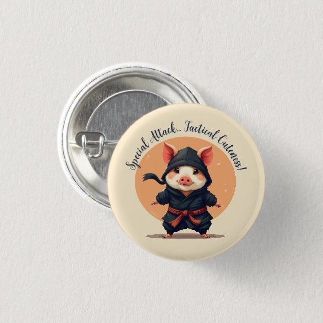 Ninja Pig Button (Front & Back)