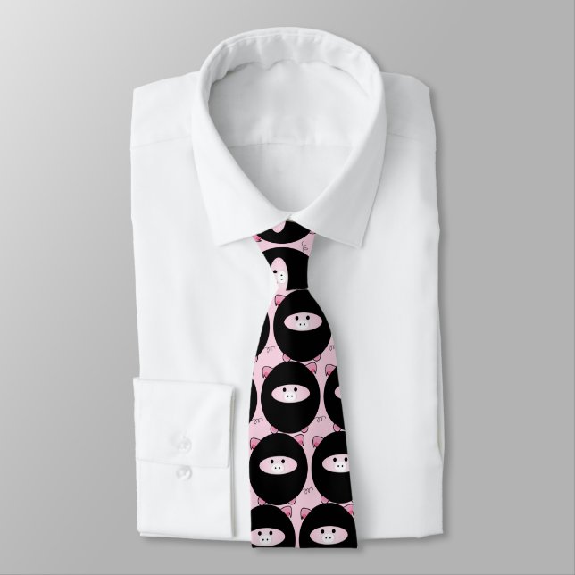 Ninja Pig on Pink Tie (Tied)