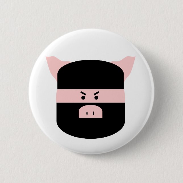 Ninja Pig! Pinback Button (Front)