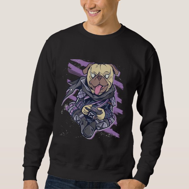 Ninja Pug Gamer Essential T-Shirt 4 Sweatshirt (Front)