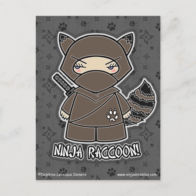 Ninja Raccoon! Postcard (Front)