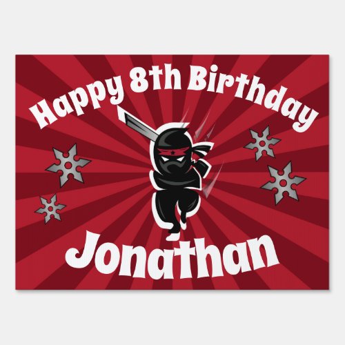 Ninja Samurai Personalized Happy Birthday Yard Sign