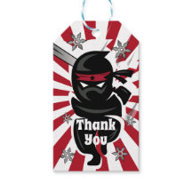 Ninja Samurai Thank You Birthday Party Favor Tags