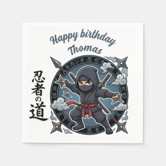 Ninja Shinobi Assassin Anime Chibi Gamer Birthday  Napkins