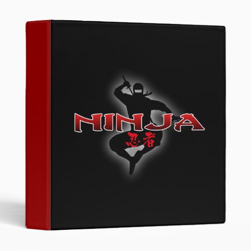 Ninja Silhouette 3 Ring Binder