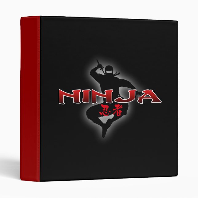 Ninja Silhouette 3 Ring Binder (Front/Spine)