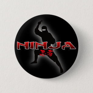 Ninja Silhouette Pinback Button