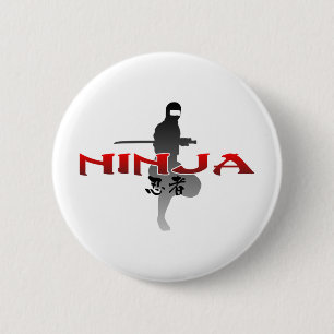 Ninja Silhouette Pinback Button