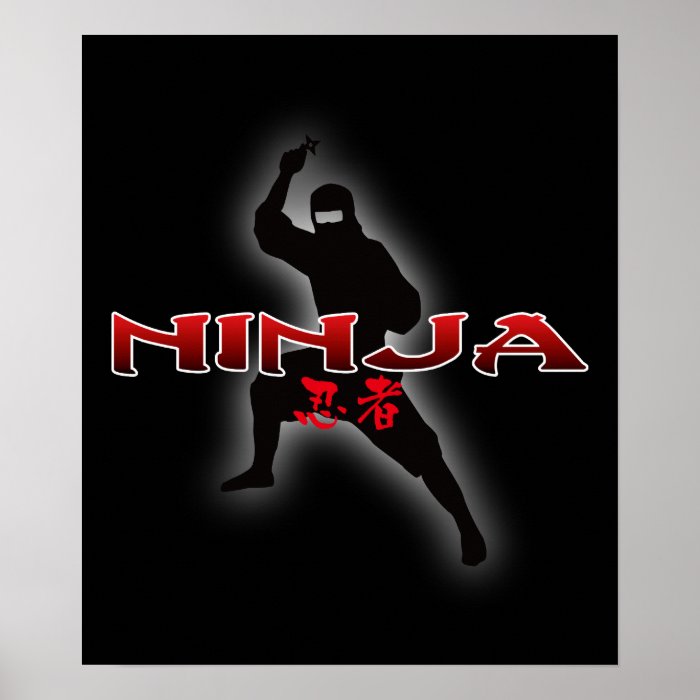 Ninja Silhouette Poster