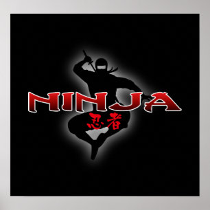 Ninja Silhouette Poster