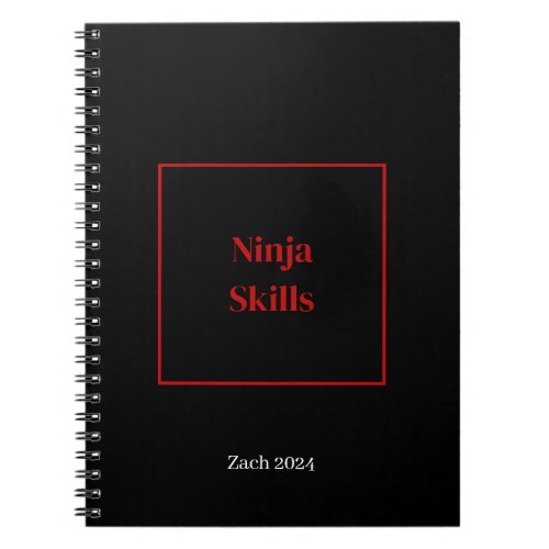 Ninja Skills notebook personalized name