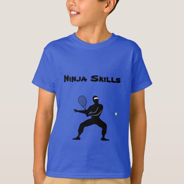 Ninja Skills Tennis Player Kids T-Shirt (Front)
