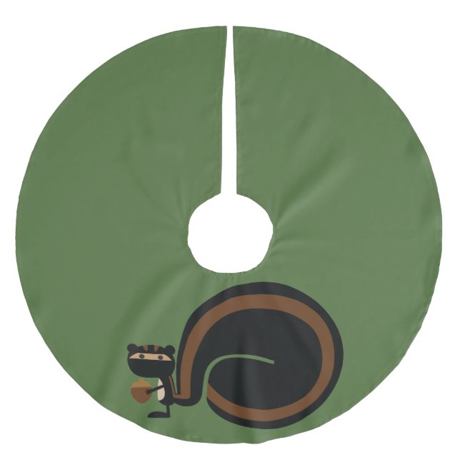 Ninja Squirrel Brushed Polyester Tree Skirt (Front)