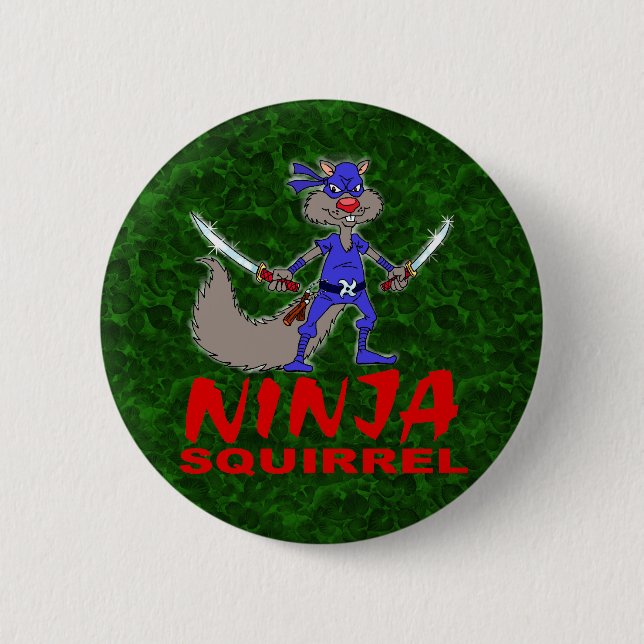 Ninja Squirrel Pinback Button (Front)