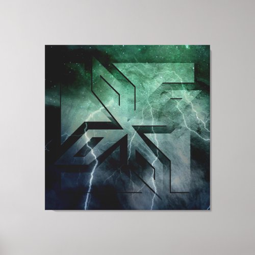 Ninja Star Icon Galaxy lightning overlay Art Deco Canvas Print