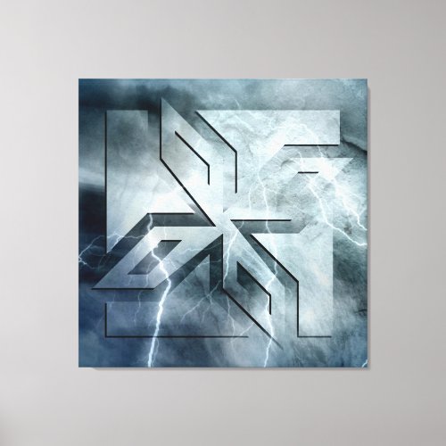 Ninja Star Icon stone lightning overlay Art Deco Canvas Print