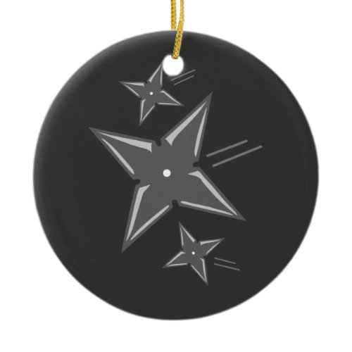 Ninja Stars Ceramic Ornament