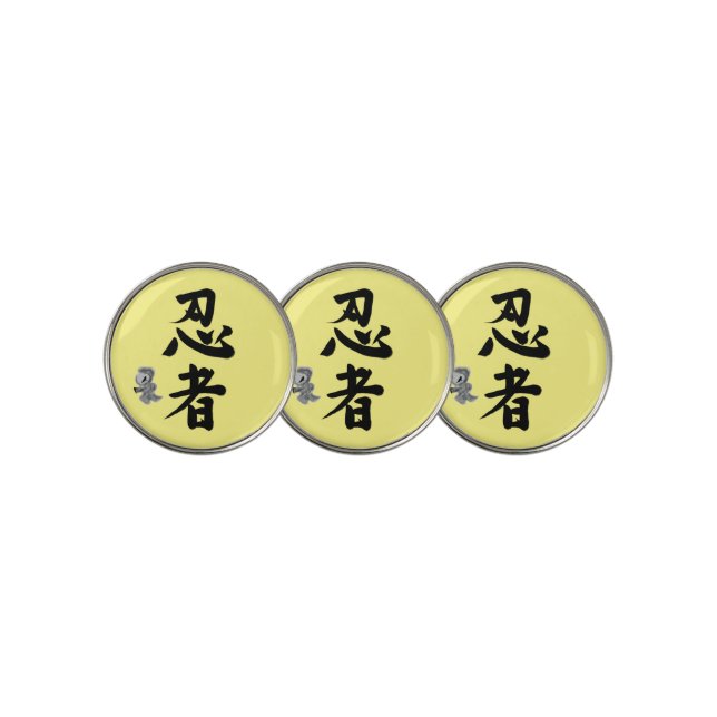 Ninja Stealth: '忍者' Golf Ball Marker (3 Up)