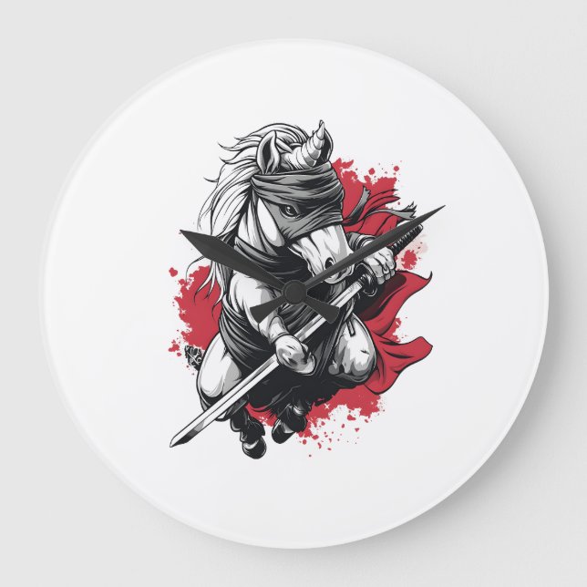 Ninja Stealth Unicorn (1) Large Clock (Front)