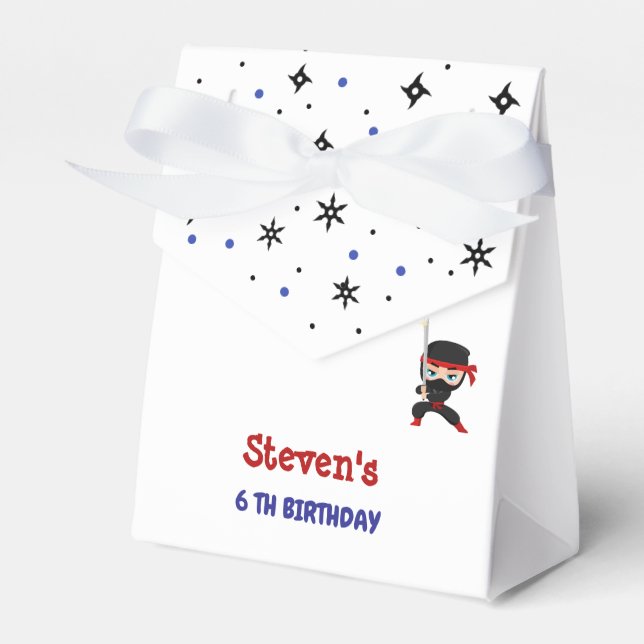 Ninja style kids birthday favor boxes (Front Side)