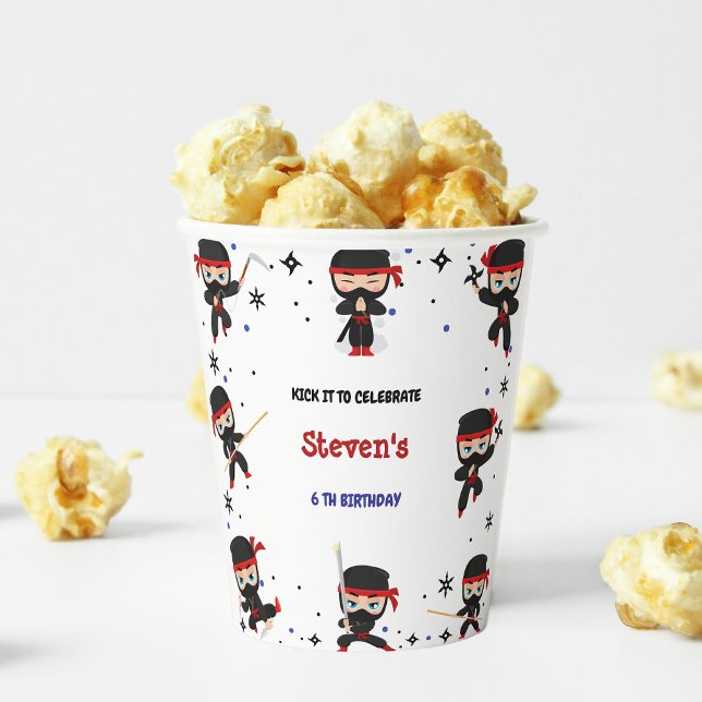 Ninja style kids birthday paper cups (Creator Uploaded)