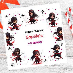 Ninja style kids girlish birthday napkins
