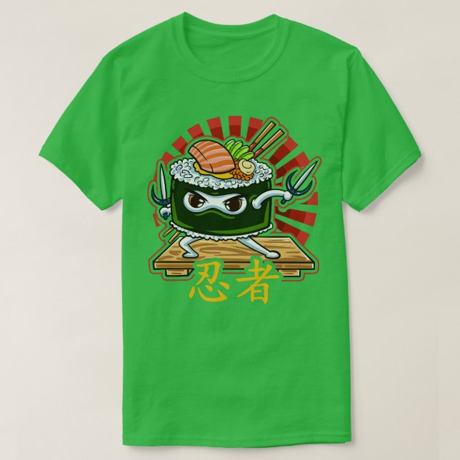 Ninja Sushi Japan Japanese T-Shirt (Design Front)