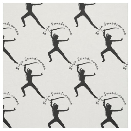 Ninja Swordswoman Silhouette Thunder_Cove Fabric