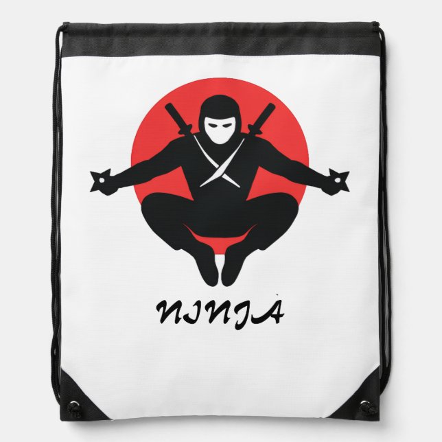 NINJA T-shirt Drawstring Bag (Front)