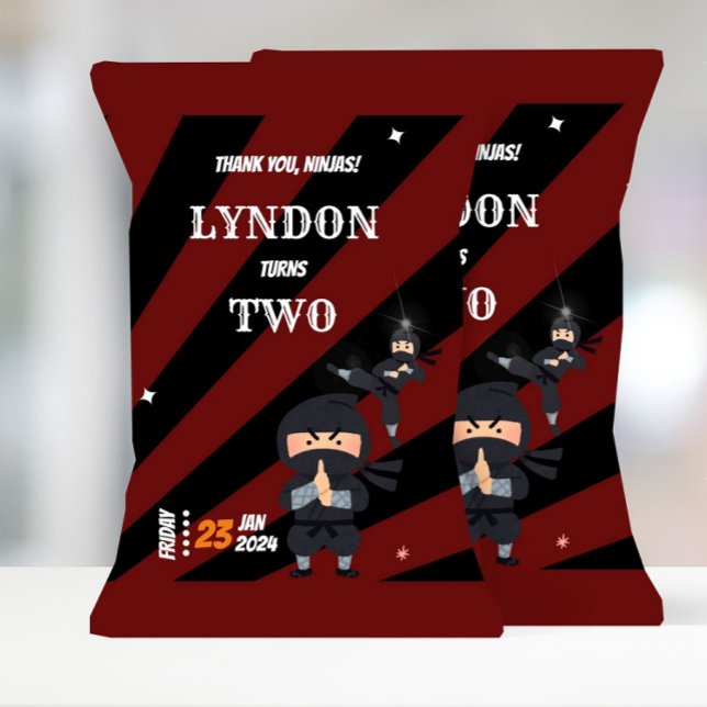 Ninja Theme Birthday Chip Bag Ninja Party Favors Flyer (Ninja Chip Bag)