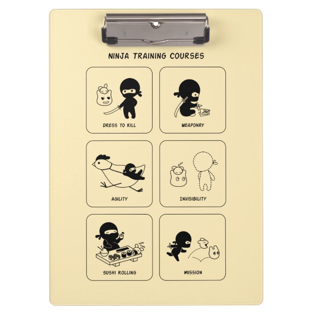Ninja Training Courses, Custom Color Clipboard (Front)