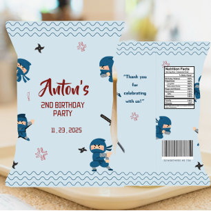 Ninja Warrior Birthday Favor Chip Bag Wrapper