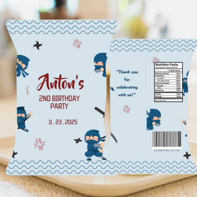 Ninja Warrior Birthday Favor Chip Bag Wrapper (Creator Uploaded)