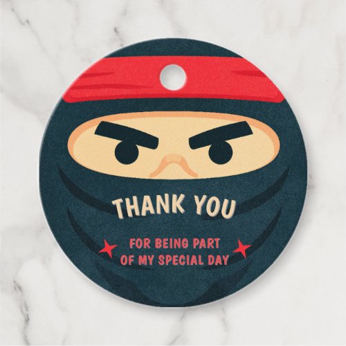 Ninja Warrior Birthday Favor Tag