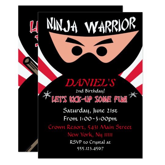 Ninja Birthday Party Invitation Wording 6